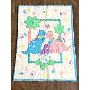 Vintage Little Bedding Dinosaur Family Trees Baby Blanket Comforter 1993 41x32"
